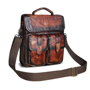 Sacoche pour ordinateur portable en cuir véritable mallette recyclée écologique en usine et pour hommes et LKU-0181 de la mode - Product Image 1