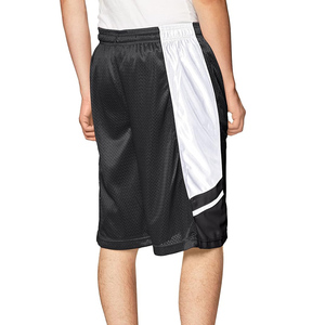 Shorts de basket-ball en maille noir et blanc pour hommes, taille élastique, respirant, avec poches, vêtements de sport d'été, coupe régulière, adulte - Product Image 3