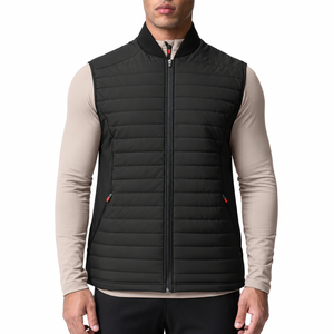 <b>Men's</b> <b>Black</b> Quilted Puffer <b>Vest</b> Lightweight Winter Gilet Sleeveless Jacket Outdoor Casual Wear Wholesale Manufacturer Suppliers - Product Image 1