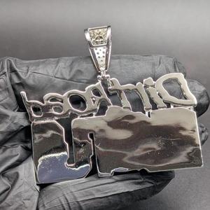 Colgante Personalizado con Inicial de Letra VVS, Diamante Moissanite, Estilo Hip Hop, Lujoso, con Incrustaciones de Diamantes, Plata de Ley 925, para Fiestas, Unisex - Product Image 5