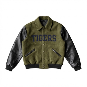 Custom Eco-friendly Winter Casual College Varsity Letterman <b>Jacket</b> Men's Woolen Body Wool/Viscose Sleeves Embroidery <b>Patches</b> - Product Image 1