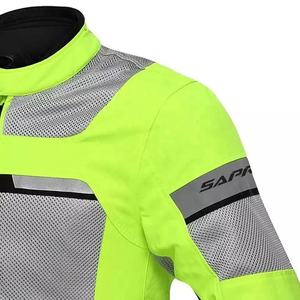 Veste d'été de moto pour hommes Armure approuvée CE Doublure imperméable détachable Panneaux de maille respirante Col montant BON prix - Product Image 3