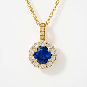 Collar con Colgante de Diamantes y Zafiros Cultivados en Laboratorio, Oro Amarillo de 14K Premium, Corte Radiante de 6.16ct, Certificado IGI, Joyería Fina - Product Image 2