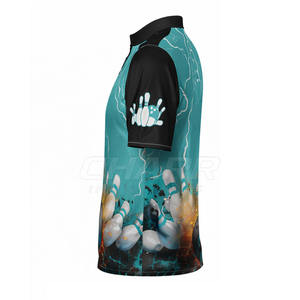 Maillots de bowling personnalisés respirants imprimés par sublimation, grandes tailles, couleur personnalisée, service OEM, nouveau design en stock, 100% polyester - Product Image 5