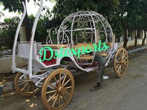 Carruaje de Caballos para Entrada Nupcial de Cuento de Hadas para Eventos de Boda, Carruaje de Entrada de Novia con Temática de Calabaza de Cenicienta de 4 Ruedas para 4-6 Personas, Reino Unido - Product Image 6