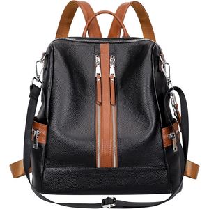 Soft Convertible Genuine Buffalo Leather Backpack Women's Minimal Style Travel School Office Daily Carry Bag - Product Image 4