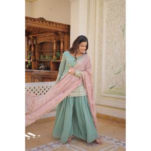 MASDAKA READYMADE KURTI-PLAZOO-DUPATTA COLLECTIONS KA-1079 - Product Image 5