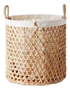 Round Circle Big Laundry Water Hyacinth Seagrass <b>Basket</b> with <b>Linen</b> Cloth Inside Premium Quality Organizer - Product Image 4