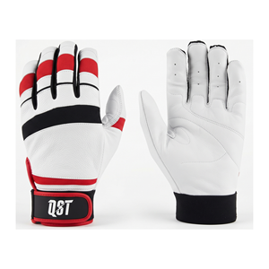 Gants de frappe de baseball en cuir grainé avec panneaux de doigts extensibles, gants de frappe de softball avec sangle de poignet, logo personnalisé OEM ODM Premium - Product Image 1