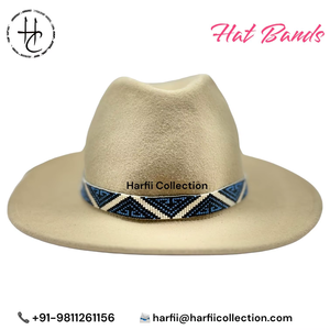 Bandeau de chapeau unisexe fait main perlé de 21 pouces, largeur 1 pouce, en cuir, style western cowboy, accessoire pour chapeau Fedora, style extérieur - Product Image 5