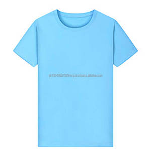 T-shirt publicitaire en coton pur à col rond avec broderie personnalisée OEM, t-shirt ample, uniforme de classe - Product Image 4