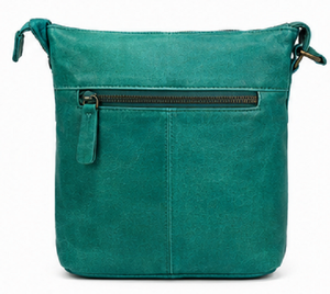 Gravs Vintage Fashion Genuine Leather Crossbody Bag for Women Autumn Casual Shoulder Sling Purse <b>Adjustable</b> <b>Strap</b> ZIP Closure - Product Image 3