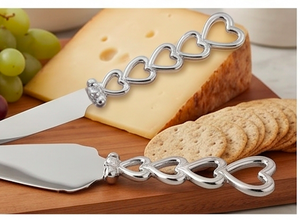 ,irror Silver Heart Handle Cake Server And Knife Set Stainless Steel Mirror Polish For Table Decor Events Cafe And <b>Gift</b> <b>Hampers</b> - Product Image 5