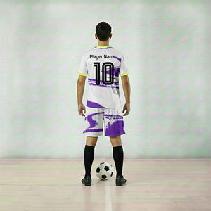 ชุดกีฬาพิมพ์ลายแบบกำหนดเอง ชุดวอร์มฤดูหนาว ชุดฟุตบอล เสื้อฟุตบอลแบบยูนิเซ็กซ์ ชุดกางเกงขาสั้น ชื่อทีมลายทาง - Product Image 3