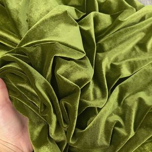 100% Polyester Woven Velvet Fabric Plain Dyed Rama Green Medium Weight (130 GSM) Breathable Quick-Dry Wrinkle Resistant <b>for</b> - Product Image 5