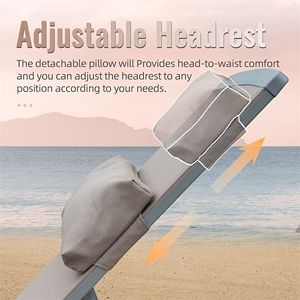 Set di 3 Lettini Prendisole in Alluminio per Patio, 5 Posizioni Regolabili, per Piscina o Giardino - Product Image 5