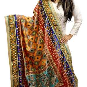 Factory Direct Supply Women's Printed Silk Shawl with Floral Pattern and Hand Embroidery <b>Winter</b> Ethnic Scarf & Shawl - Product Image 1