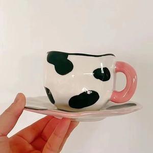 Adorable ceramic cup designed for coffee <b>cute</b> ceramic <b>mug</b> with smooth edges and a glossy polished finish - Product Image 4