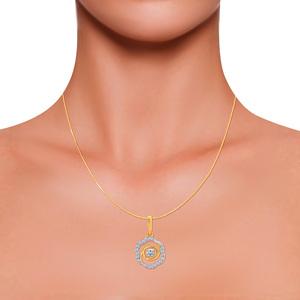 Colgante de Diamante en Oro Sólido de 14K, Corte Brillante Redondo, Diamante Cultivado en Laboratorio, Estilo Romántico, Joyería para Mujer - Product Image 4