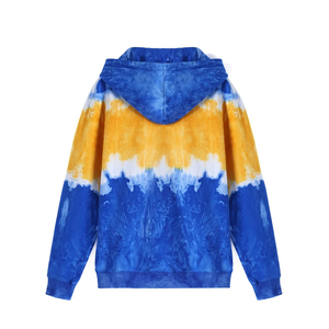 Custom SGRho <b>Tie</b> Dye Hoodie Royal <b>Blue</b> Gold Pullover Hoodie Sorority Style Long Sleeve Kangaroo Pocket University Streetwear2026 - Product Image 2