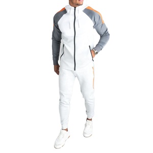 Customized Logo Winter Solid High Quality Two-Piece Casual Men's Tracksuit Full Zipper Fleece Breathable Lightweight <b>Jogger</b> - Product Image 1