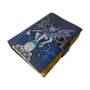 Diario de Cuero con Diseño de Dragón, Hecho a Mano, Clásico, Retro, con Páginas Decoradas, Estilo Grimoire, con Borde Rústico, Cuaderno de Dibujo Vintage, Tapa Dura - Product Image 4