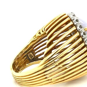 Bague de cocktail en or plaqué 18 carats pour homme, sertie de diamants, style glamour vintage, pour mariage et fiançailles, SV JEWELS IGI - Product Image 4