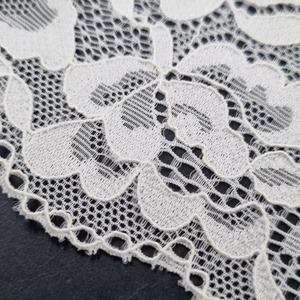 Floral Stretch <b>Lace</b> Band 20cm Lightweight Nylon Spandex <b>Elastic</b> Warp Knit Fabric Clothes Underwear Dress Premium Korean Quality - Product Image 2