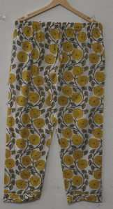 Ensemble de pyjama élégant en coton imprimé à la main pour femmes, motif floral jaune marguerite, vêtements de nuit botaniques, prix usine - Product Image 3