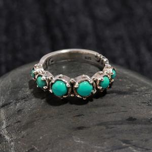 Beautiful Design Mohave <b>Turquoise</b> 925 Sterling Silver Bohemian Style Christian Party Wedding <b>Ring</b> Women's Fine Jewelry - Product Image 2
