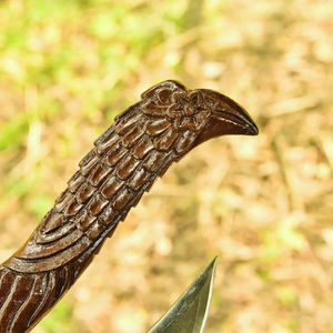 Cuchillo para Pizza Burraq Hecho a Mano con Acero al Carbono, Mango de Madera de Palisandro, Funda de Cuero, Hoja de 5.5 Pulgadas, para Camping y Bricolaje - Product Image 4