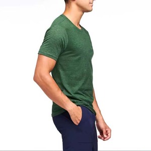 T-shirt respirant pour homme, col rond, couleur unie, coton, manches courtes, qualité supérieure, style streetwear, vêtements d'été, coupe ajustée, chemises pour homme - Product Image 3