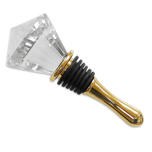 Decorative Crystal <b>Wine</b> Bottle <b>Stopper</b> Reusable Crystal Diamond Shape Gold Plating Zinc Alloy <b>Wine</b> Bottle Plug for Beverage - Product Image 1
