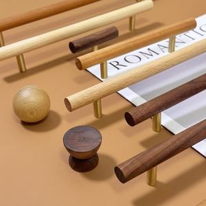 Premium Wooden <b>Pull</b> Handle Set Artisan Crafted Cabinet Knobs Contemporary Wooden <b>Bar</b> <b>Pulls</b> Smooth Finish Drawer Handles Nordic - Product Image 1