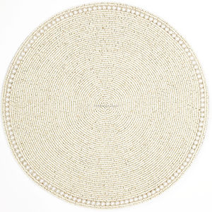 Luxury <b>Kitchen</b> Round Placemat Polyester <b>Cloth</b> With Glass Beads Elegant Tablemat for Dining Table Restaurant Hotel Design - Product Image 1