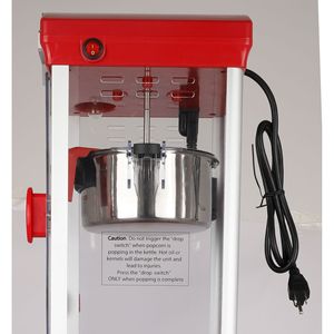 Chariot à popcorn avec roues, machine à popcorn de 10 oz, rouge, comprend 3 cuillères en plastique pour le home cinéma - Product Image 6
