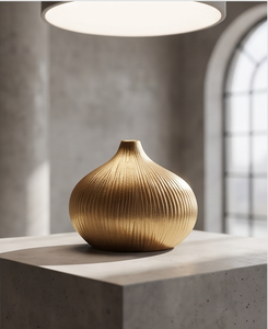 Vase décoratif moderne en métal doré texturé, pour bibliothèque, bureau, décoration de table, vente en gros - Product Image 4