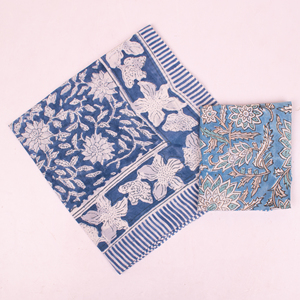 Bandana carré imprimé au bloc de Jaipur, fabriqué éthiquement, accessoire de mode pour la tête et le cou, en tissu teint naturel, tendance estivale - Product Image 4