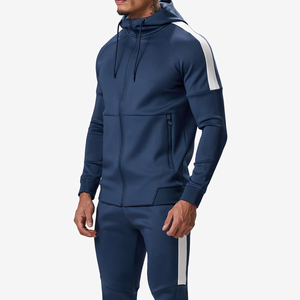 Men Sports Training Zipper Slim Fit <b>Tracksuit</b> Set Custom Brand Lightweight Fleece Two Piece Set For Men - Product Image 2