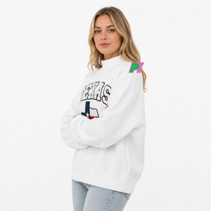 Sudadera de cuello alto para mujer, otoño/invierno, con parche bordado de la bandera de Texas, estilo casual oversize, 100% algodón polar transpirable - Product Image 2