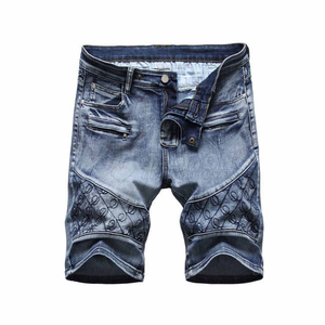 Nouveauté été : Short en jean stretch décontracté pour homme – Bleu et noir – Style streetwear tendance - Product Image 1