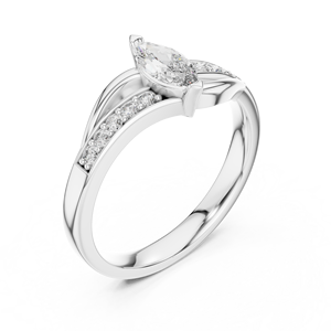 CLASSIC LAB GROWN DIAMOND RING SET 18KT YELLOW GOLD MINIMALIST RHODIUM PLATED CERTIFIED ENGAGEMENT PARTY WEDDING DAILY USE <b>for</b> - Product Image 5