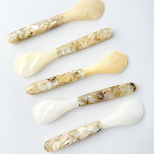 Ensemble de cuillères de luxe en nacre pour dégustation de caviar, avec manche incrusté de mosaïque de coquillages, couverts écologiques pour restaurant - Product Image 4