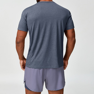 Mens Autumn Quick Drying Breathable Windproof Spandex/Polyester Sports <b>Shirt</b> Fitness Half Sleeve <b>T</b>-<b>shirt</b> Solid Stand <b>Collar</b> - Product Image 2