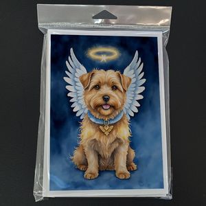 Whimsical Norfolk Terrier Angel A7 Tarjetas de felicitación Paquete de 8 tarjetas de nota en blanco con sobres Tamaño 5x7 - Product Image 3