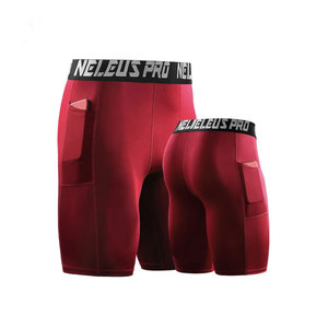 Pantalones Cortos Deportivos Casuales para Hombre, de Compresión, Cintura Media, Cierre de Cremallera, Secado Rápido, para Fitness y Entrenamiento, con Bolsillos, Servicio OEM, Azul - Product Image 2