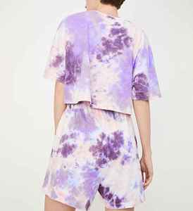 Conjunto de Verano de Tela Suave con Estampado Tie Dye, Ligero, Informal, Cómodo, de Corte Relajado y Secado Rápido para Mujer - Product Image 4