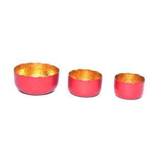 Votivo de aluminio de colores plateados de Metal con acabado de níquel, Juego de 3 piezas con bordes de llama, soporte de luz de té, decoración de portavelas - Product Image 2