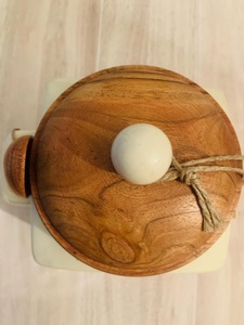 Pot de rangement à café de style vintage avec couvercle en bois, joint hermétique, design d'étiquette de cuisine audacieux, organisateur élégant pour comptoir - Product Image 3