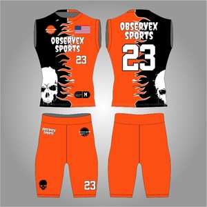 Uniformes de football 7 contre 7 pour jeunes, haute qualité, personnalisés, design crâne, respirants, compression, flag football - Product Image 1